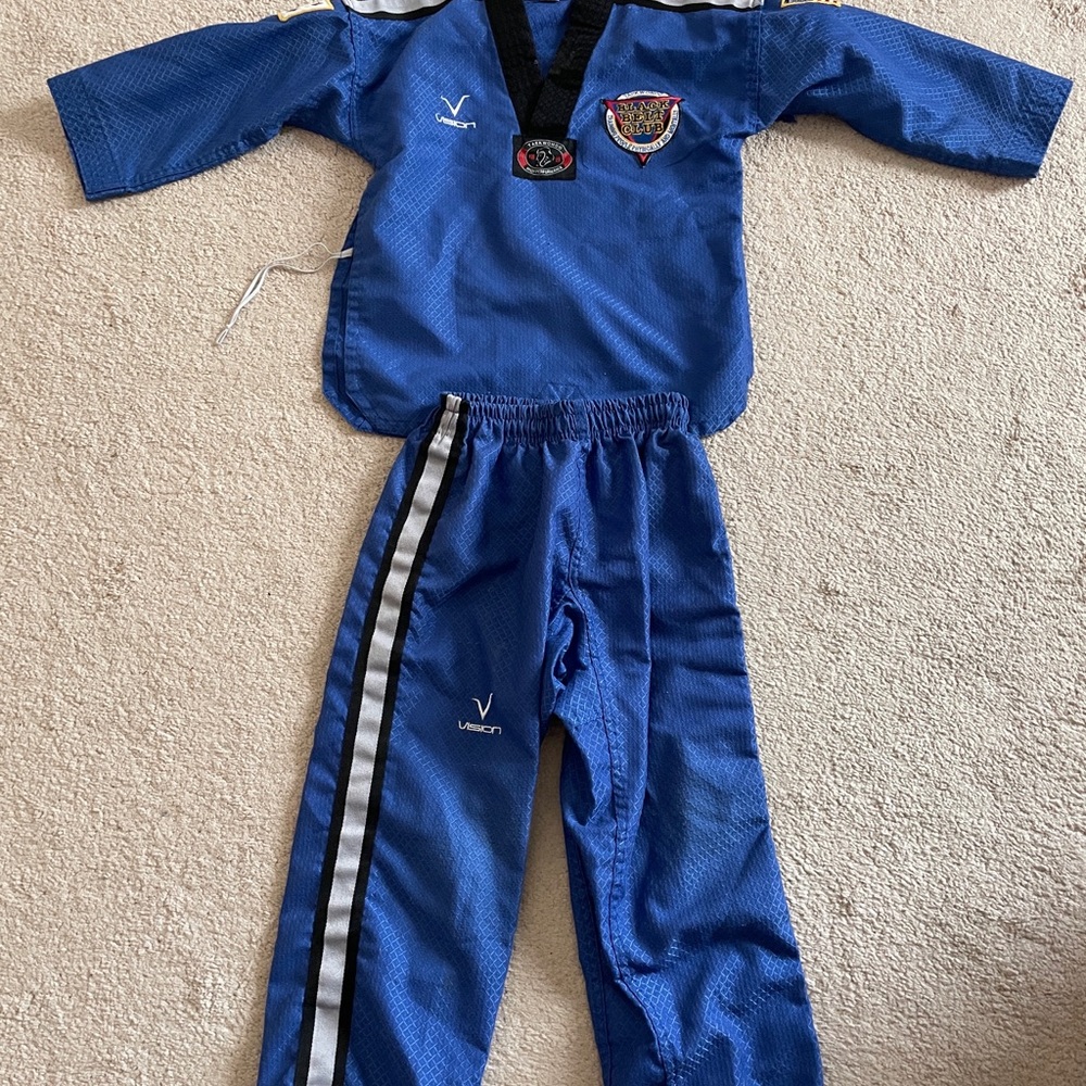 Blue Taekwondo Uniform with Patch